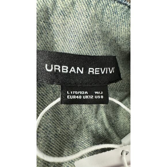 Urban Revivo Split Hem Sleeveless Denim Dress Blue Womens 8 New Jean - Picture 14 of 15